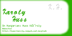 karoly huss business card